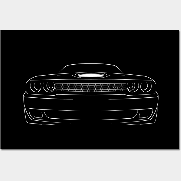Dodge Challenger SRT Hellcat - front stencil, white - Dodge Dodge Challenger SRT Hellcat - front stencil, white - Dodge